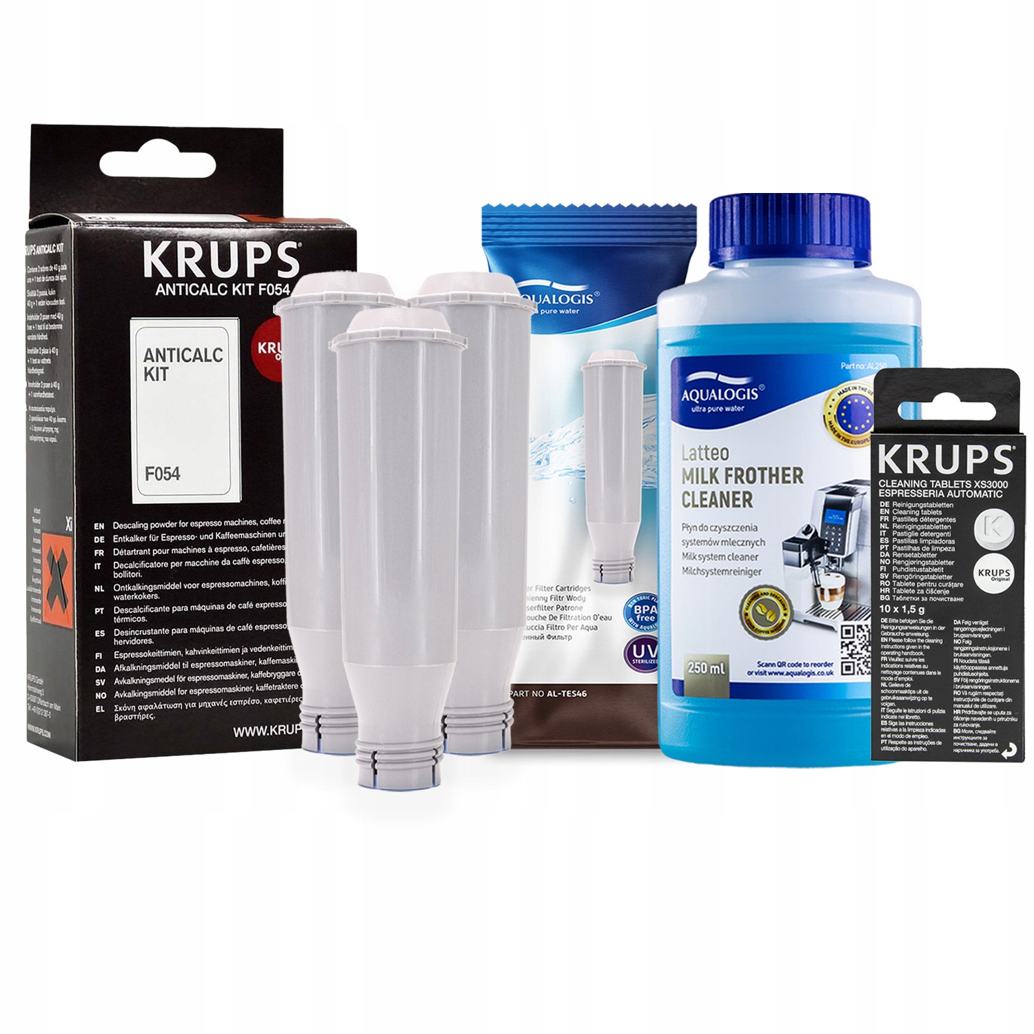 3x Filtr vody AL-TES46 pro kávovar Krups F054 XS3000 Latteo 250 ml