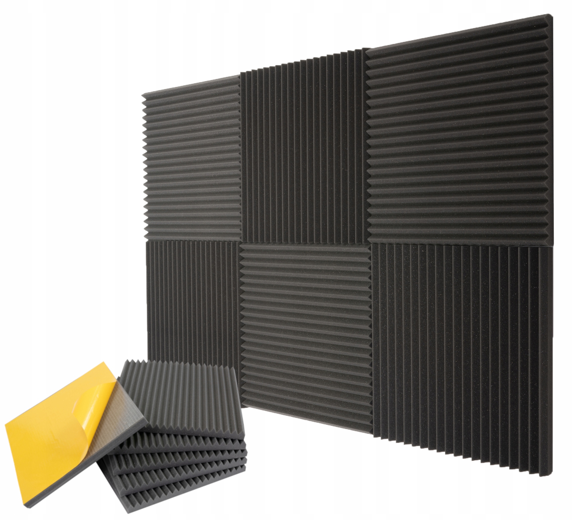 Sada akustických panelů Samolepících Klin o tloušťce 4 cm, pyramida 6 Ks.