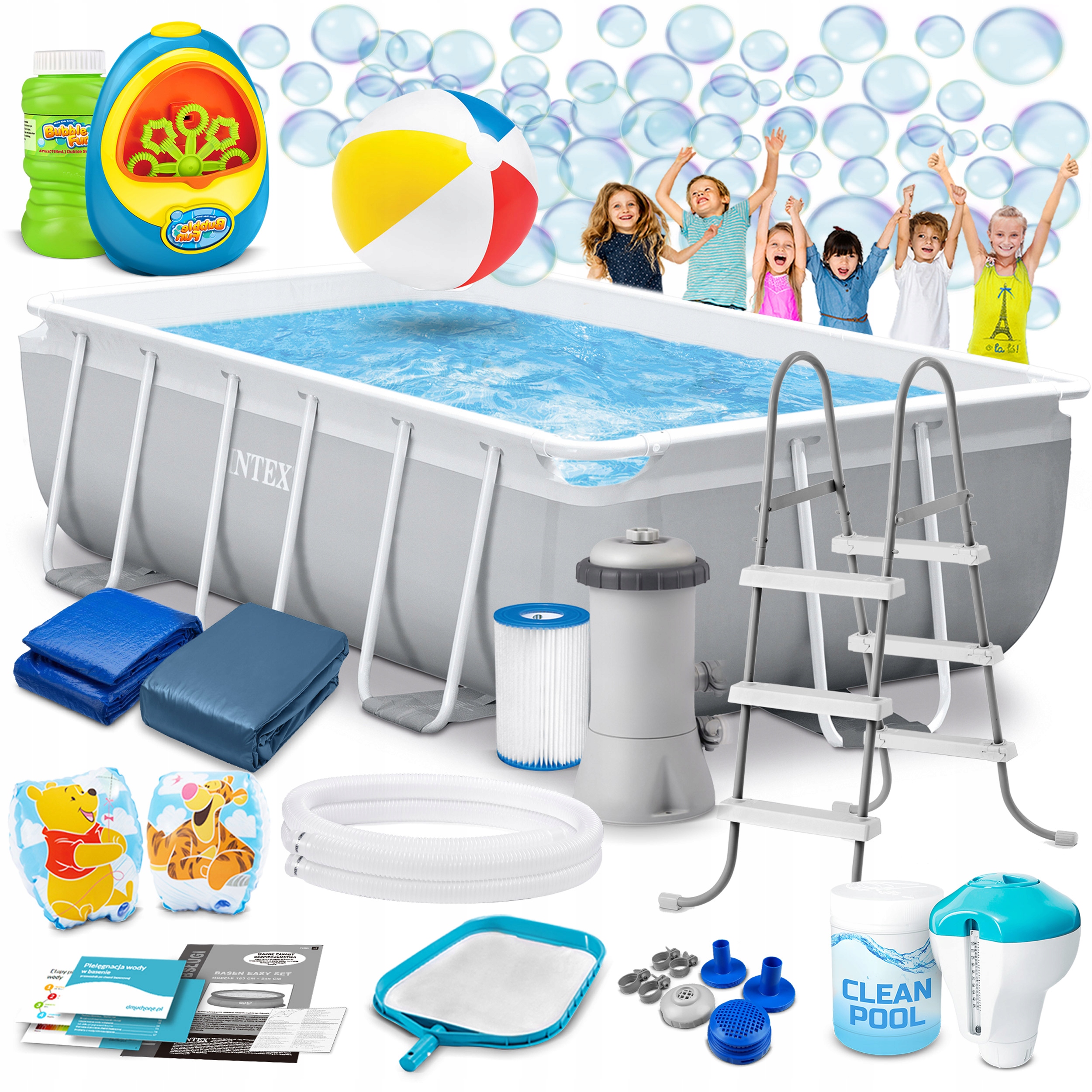 

Basen Ogrodowy Stelażowy Intex 300x175 18w1 Zestaw