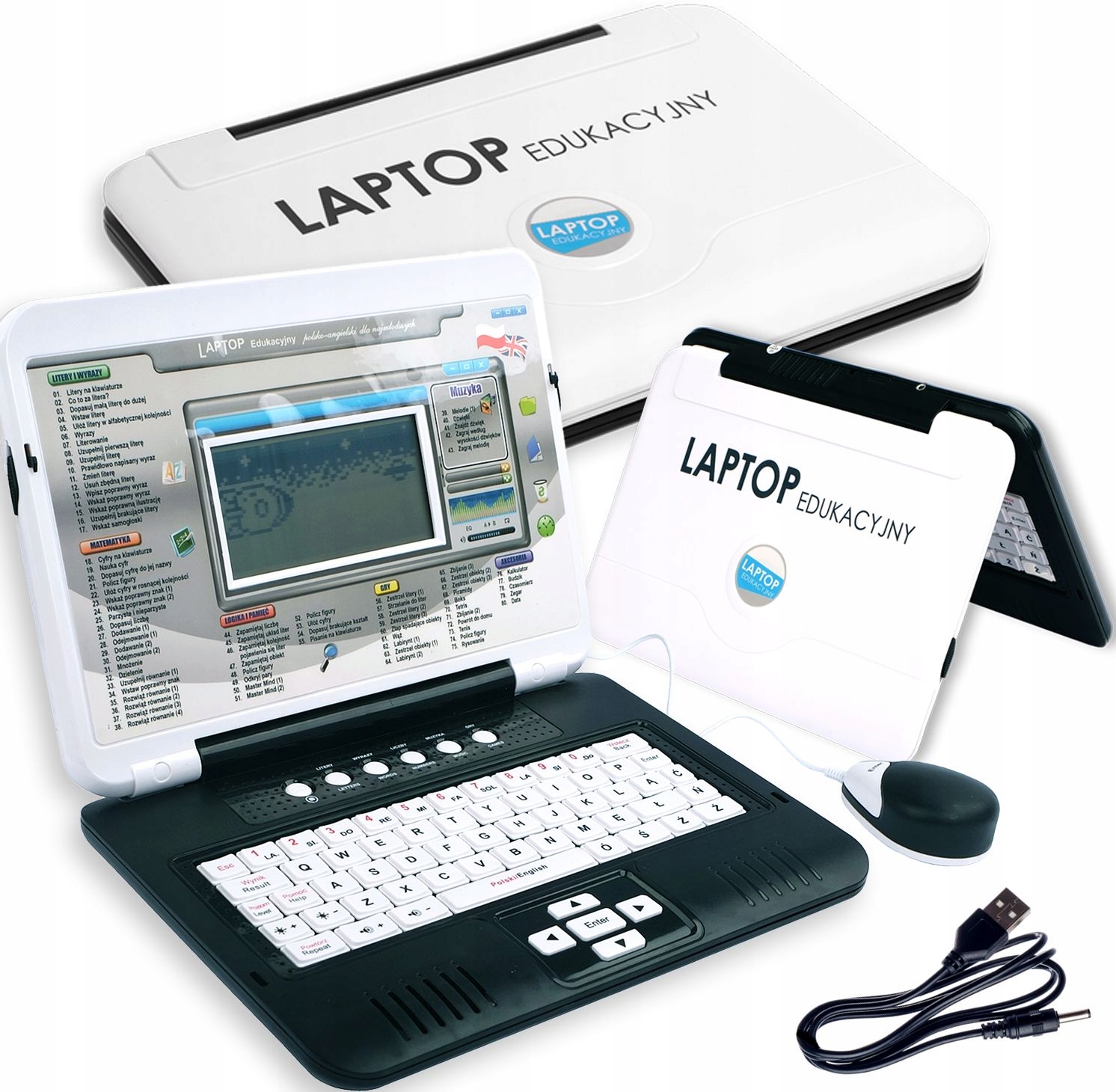 LAPTOP EDUKACYJNY komputer PL/ANG 160 OPCJI + USB