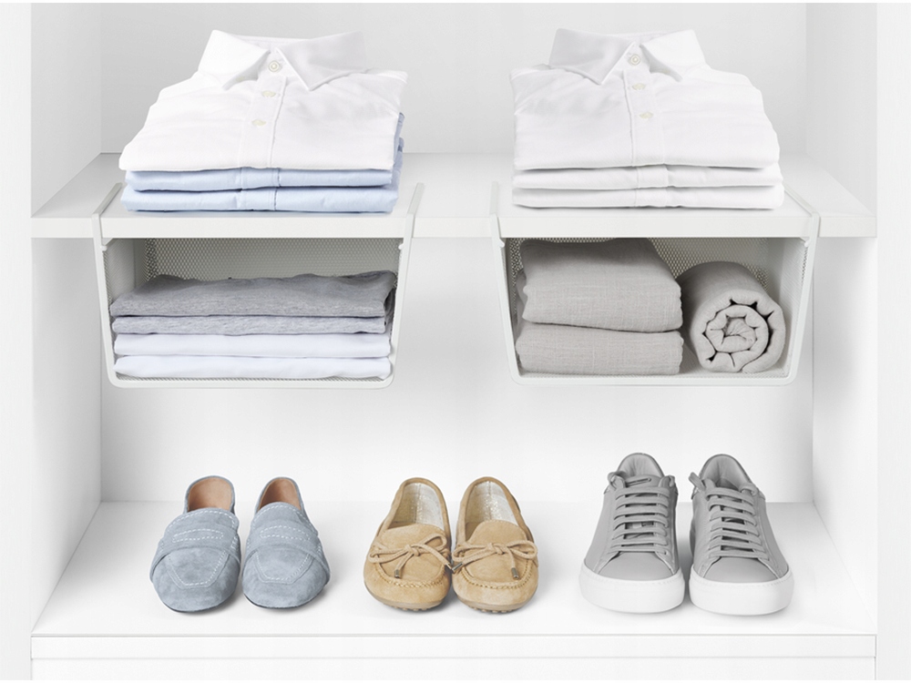 KOSZ KOSZYK METALOWY PODWIESZANY PÓŁKA KUCHENNA WISZĄCA ORGANIZER POD PÓŁKĘ Wysokość mebla 14 cm