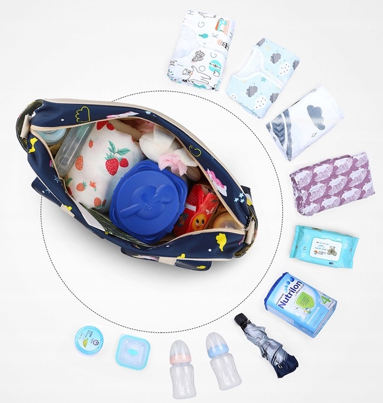 TORBA DLA MAMY ORGANIZER DO WÓZKA TATY PLECAK WZORY KOLORY ALPAKA 3w1 Liczba kieszeni 2