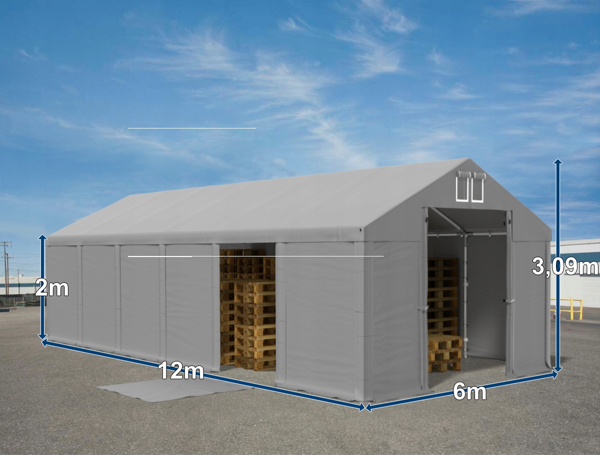 Namiot Magazynowy 6x12 Pawilon Rolniczy STANDARD Długość 12 m