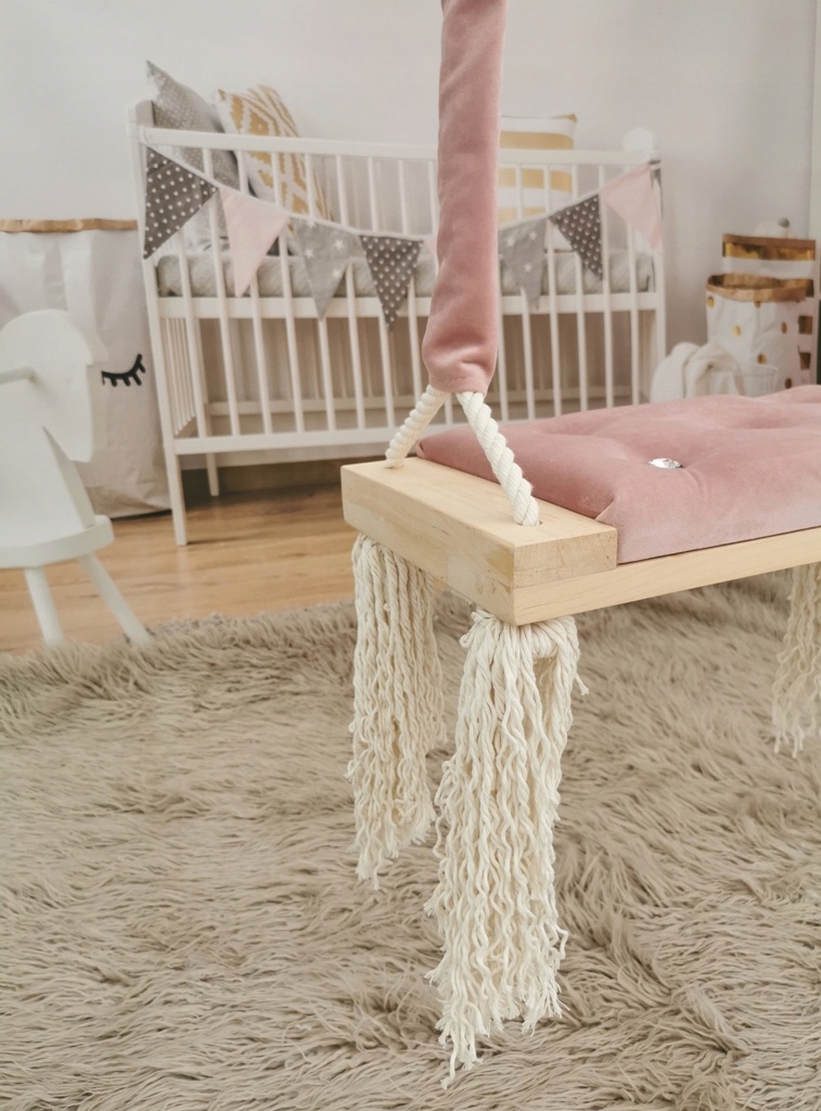 Huśtawka dla dzieci ławka plusz DoM ogród kolory Materiał wykonania drewno metal tkanina