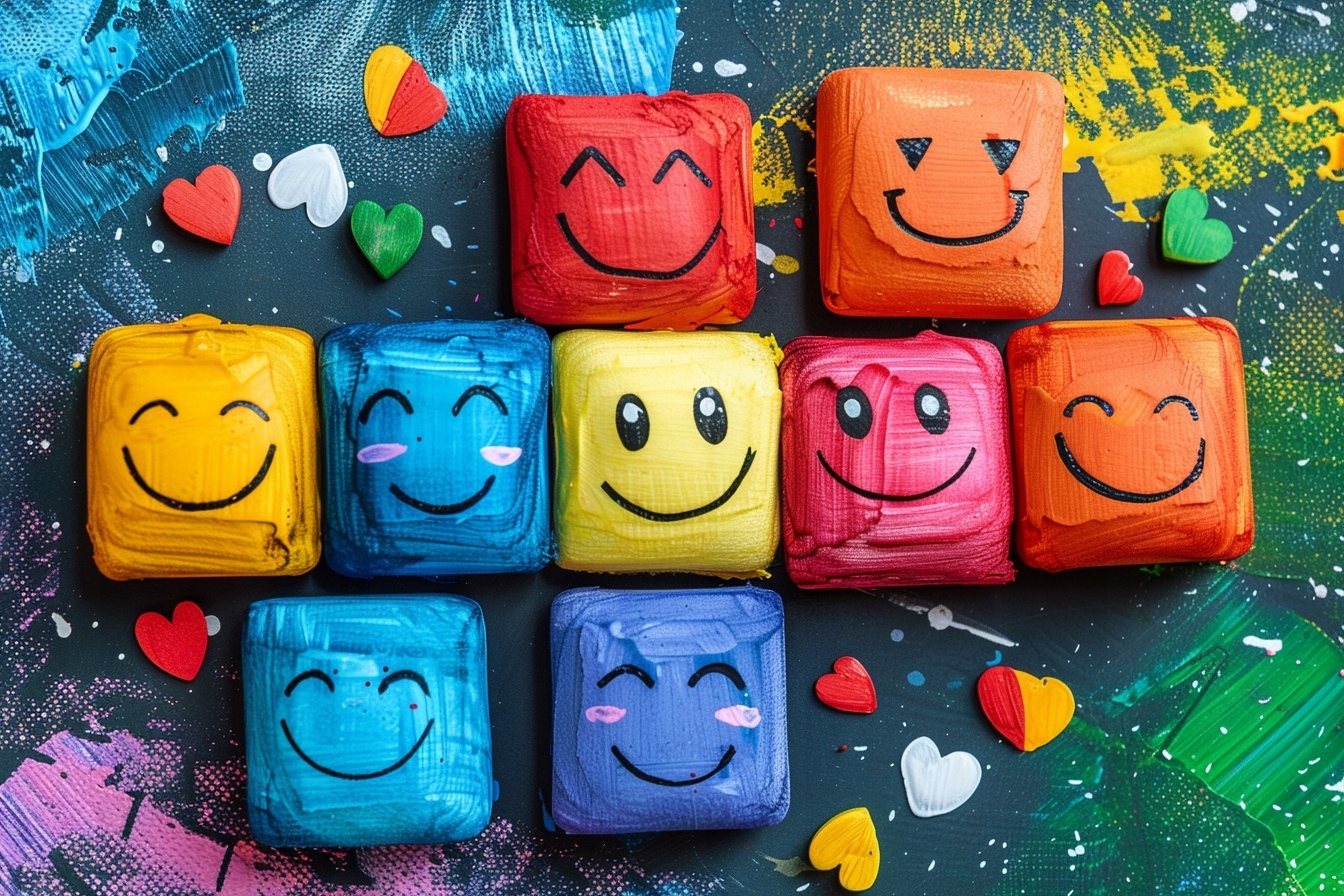 Obraz Na Plátně Canvas Emotikony Tváře Emoce Úsměv Barvy 120x80