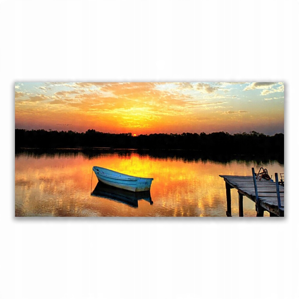 

Obraz ścienny 140x70 Łódka Most Jezioro Krajobraz