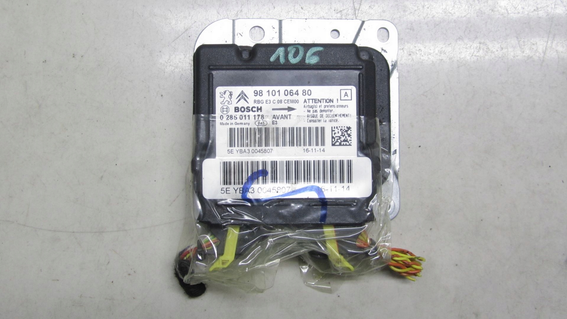 CITROEN C4 CACTUS SENSOR AIRBAG 9810106480 14-