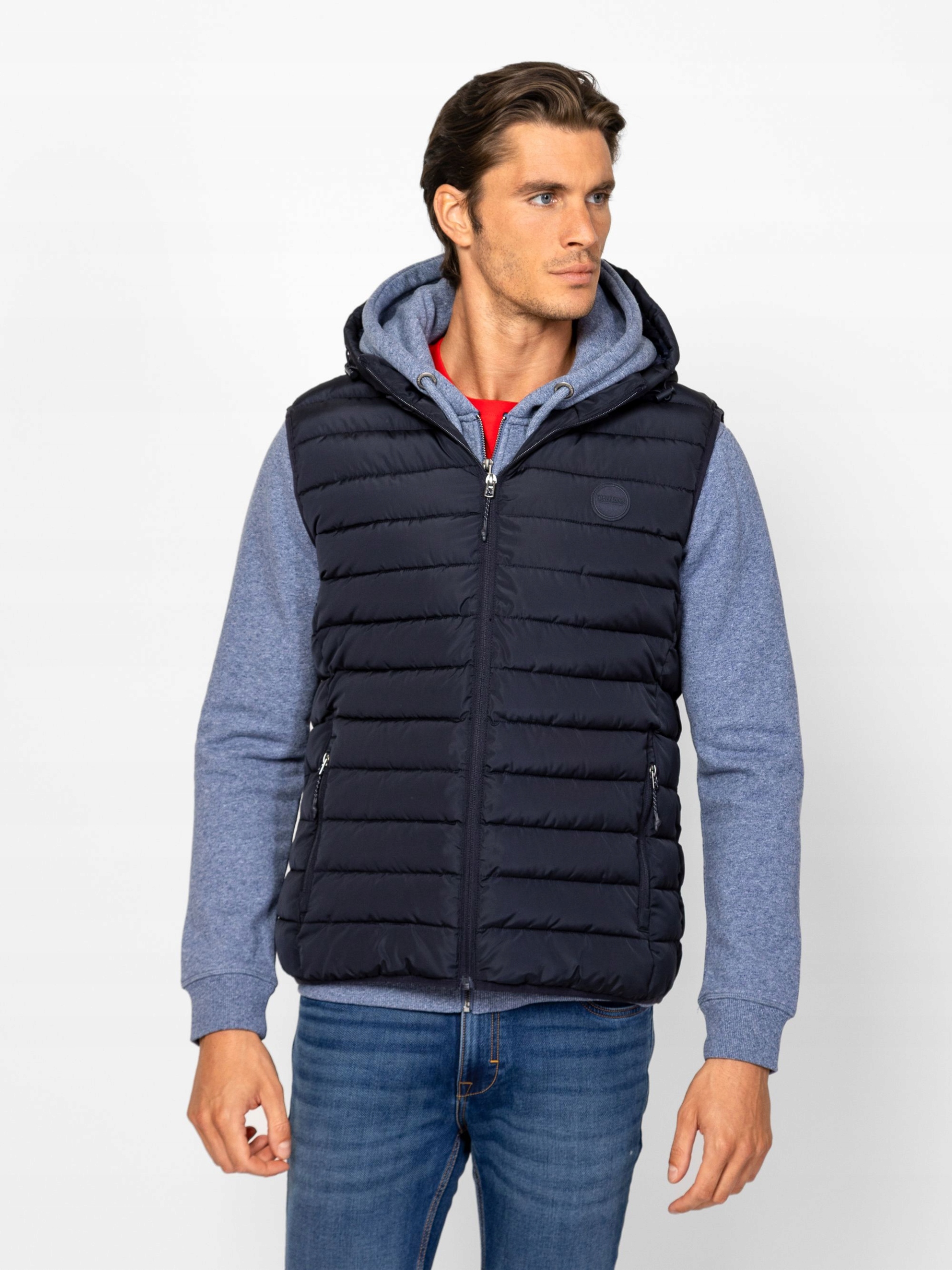 Heavy Tools Pánská Prošívaná Vesta Bez Rukávů WANTIW25 Navy Námořnická Modrá S