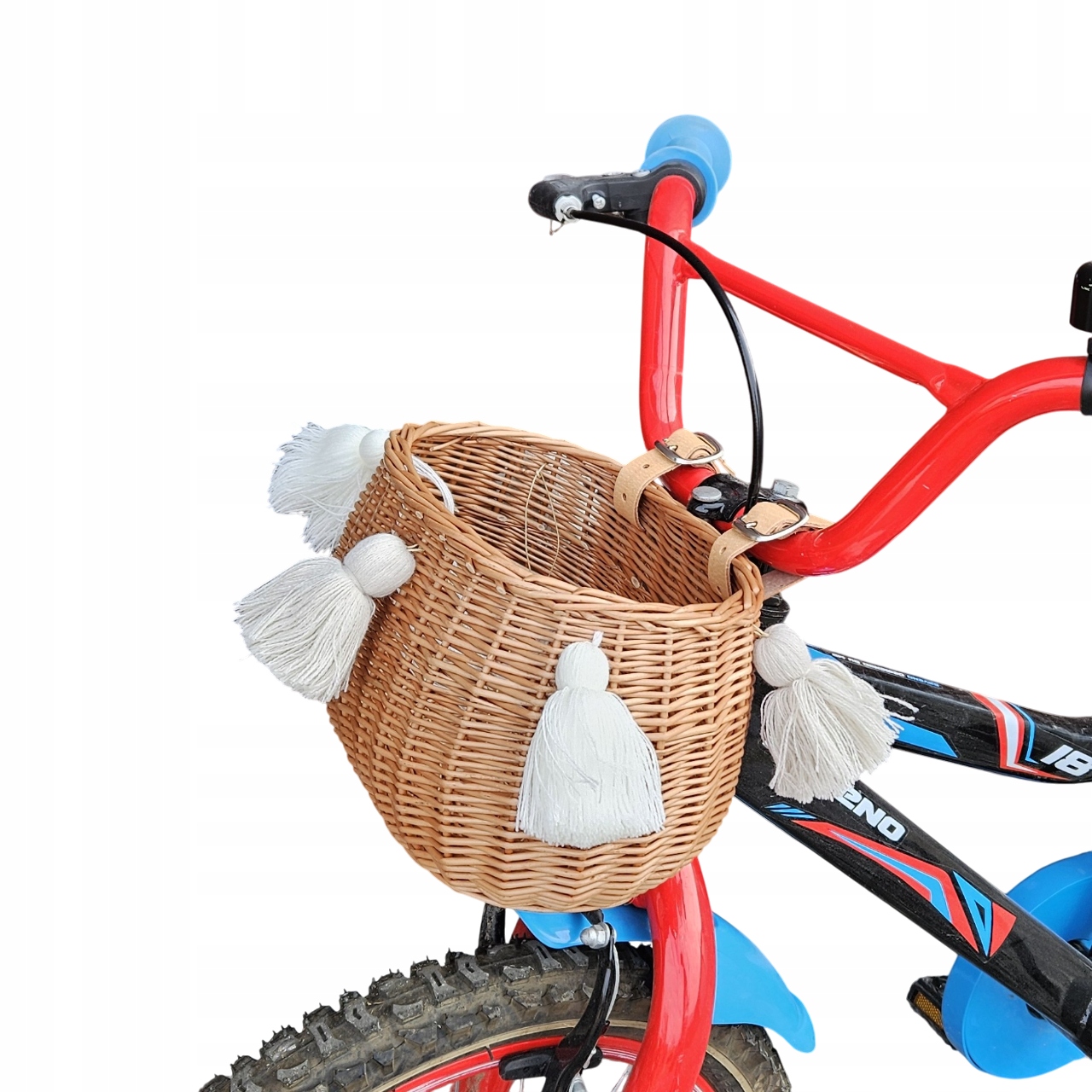 Wiklinowy koszyk na rower Dziecięcy Naturalny kosz rowerowy dla Dzieci