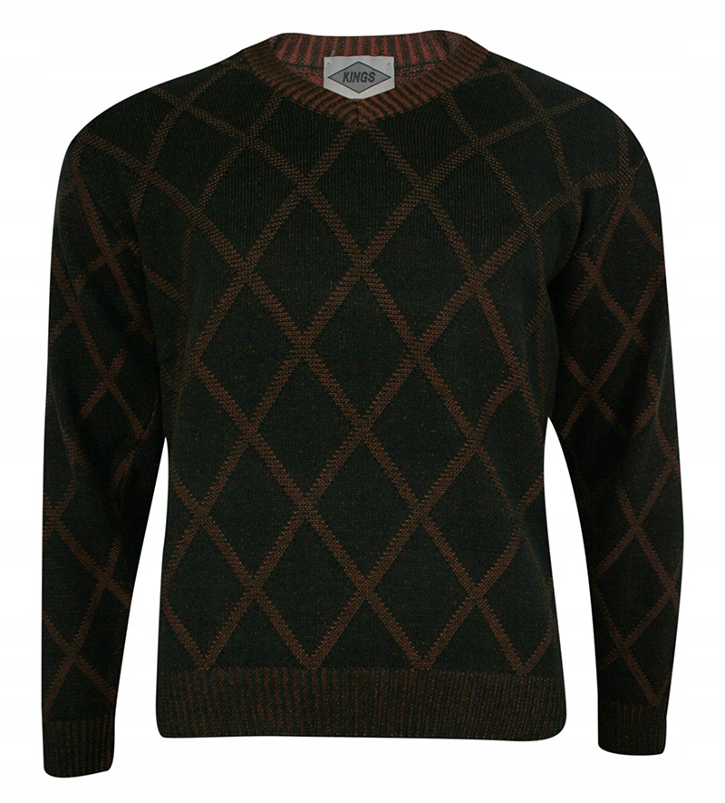 Černo-oranžový pánský svetr -kings- M