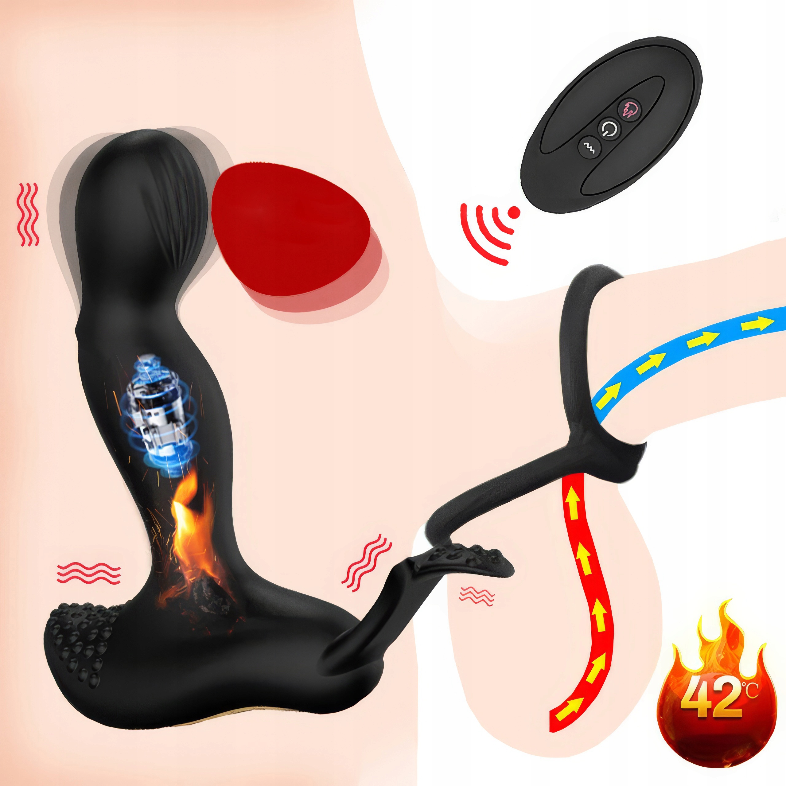 Podgrzewany Masażer Prostaty Wibrator 10 Trybów Z Pilotem Sex Stymulatorem Marka Lelex