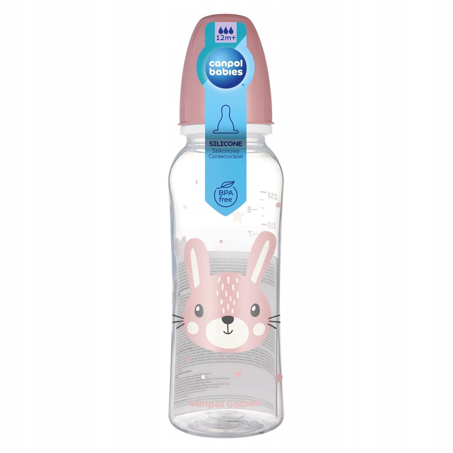 CANPOL LEKKA WĄSKA BUTELKA DO MLEKA 250ml CUTE ANIMALS 12M+ Pojemność 250 ml