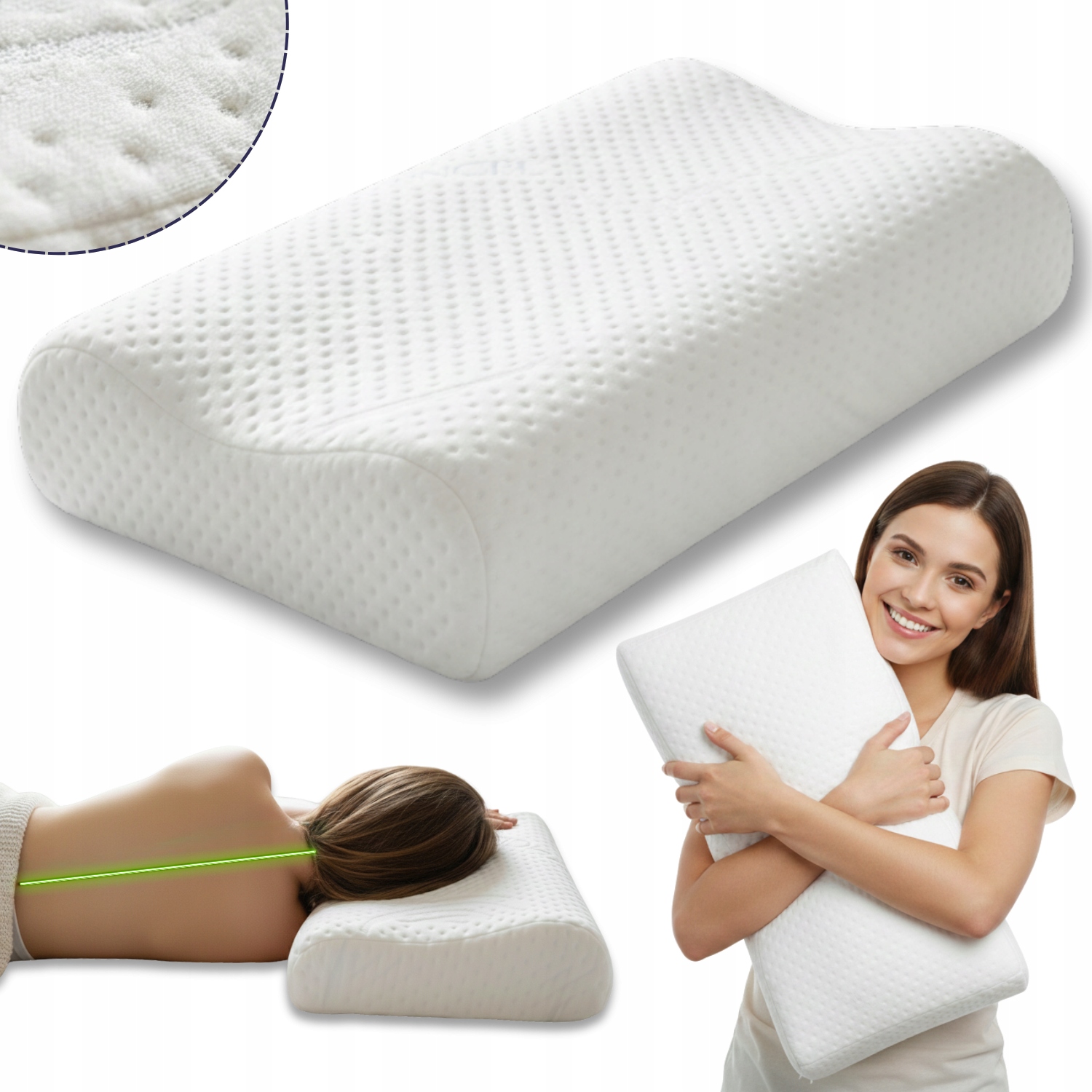 Poduszka Ortopedyczna Do Spania Memory Profilowana Pianka Na Boku Plecach M