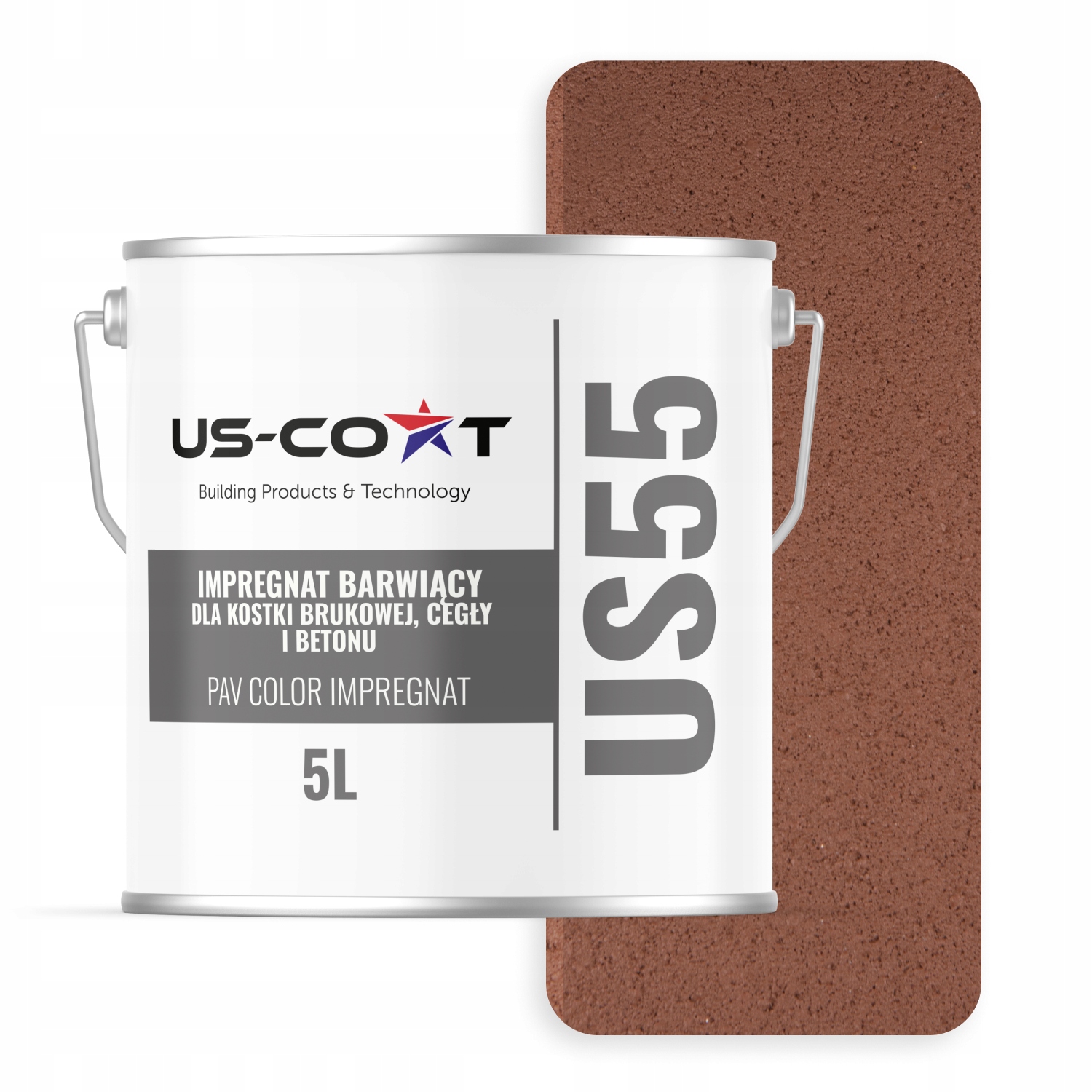 Impregnat Barwiący Do Kostki Brukowej Cegły Betonu Kolor Ceglasty 8004 5L