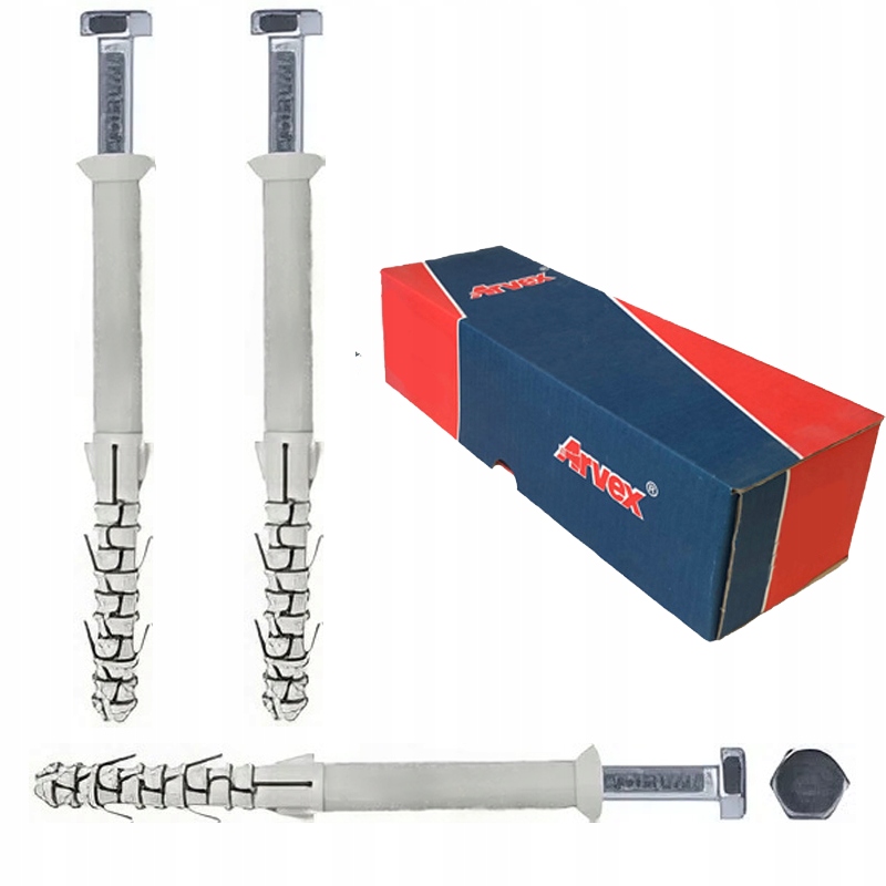 Kołek dybel Arl 10x260 ramowy rozporowy z wkrętem 6k na klucz do murów 50sz