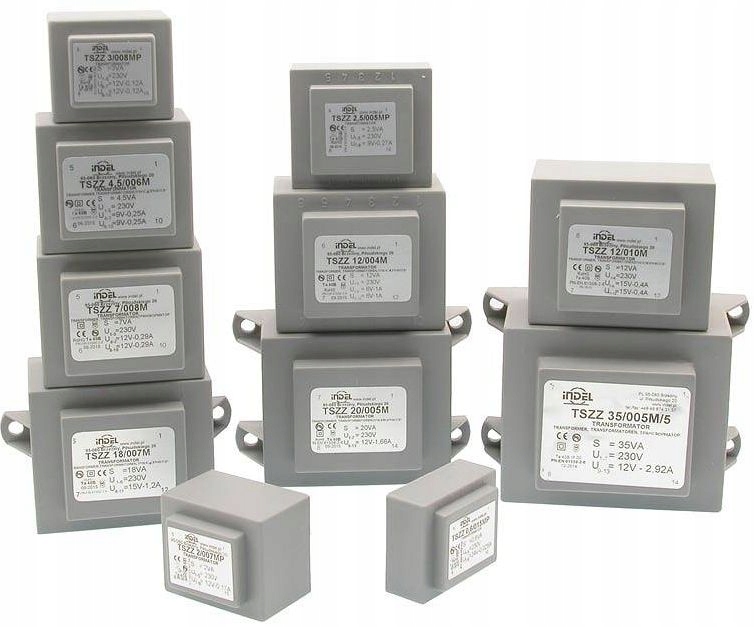 Transformator 0.6VA zalewany 230Vac (12V) 0.05A Kod producenta TSZZ 0,6/007MP