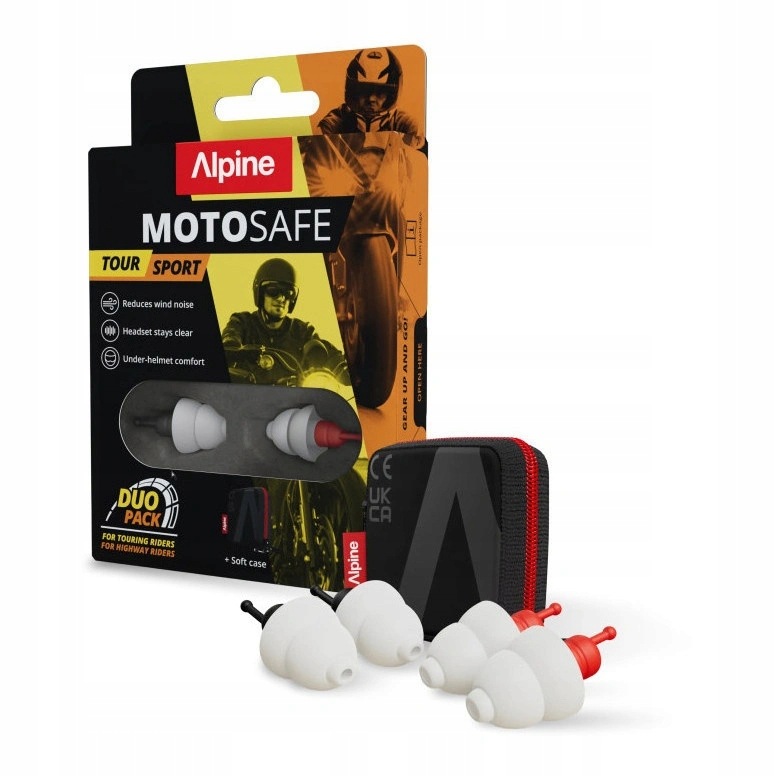 Zatyczki do uszu Alpine Motosafe Duo czarny żółty pomarańczowy