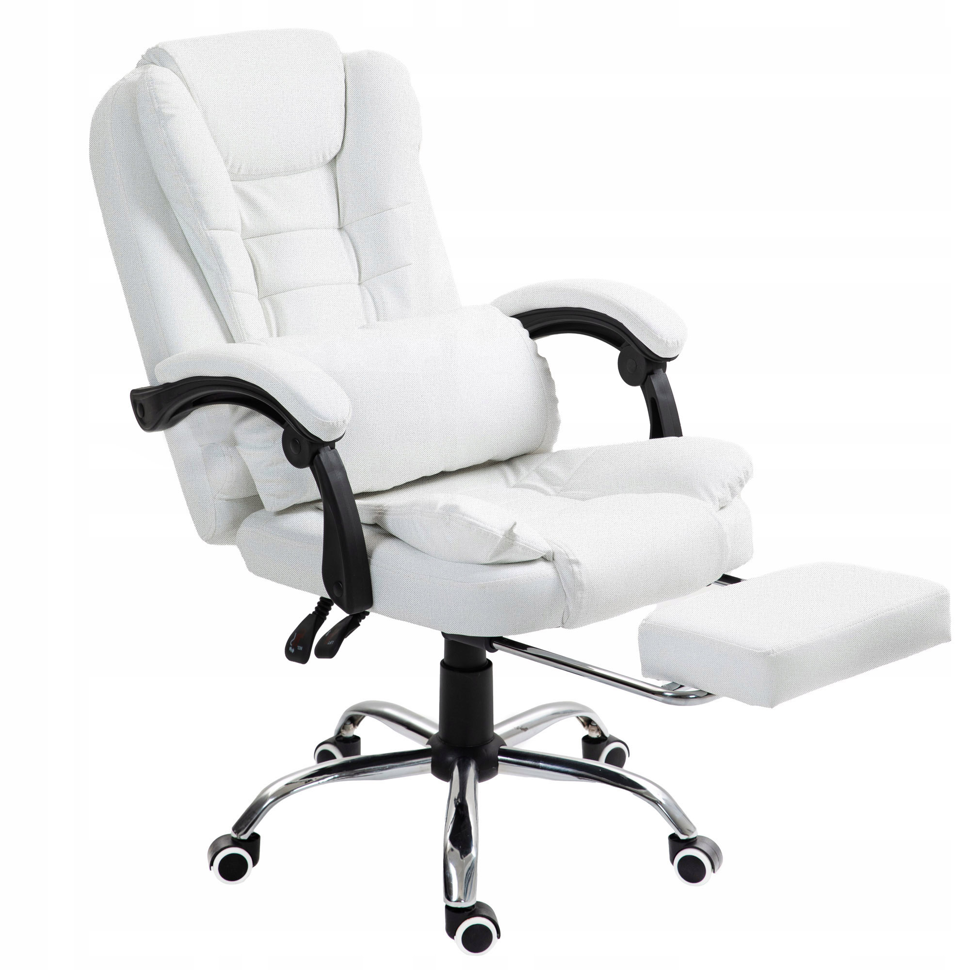 Látkové kancelářské křeslo podnožka Giosedio NBR002 Bílá