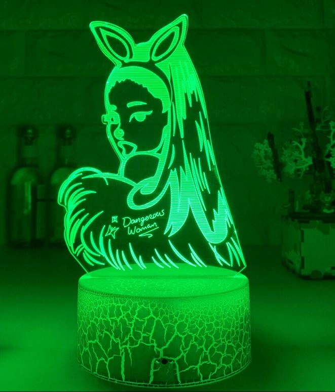 LAMPKA NOCNA 3D LED ARIANA GRANDE KOLORY + PILOT Marka moXomi