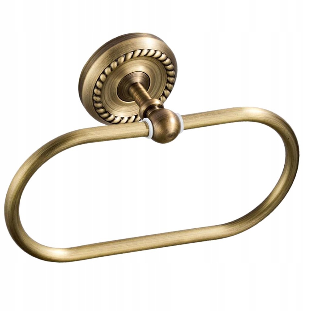 Okrągły wieszak na ręczniki - Brązowy