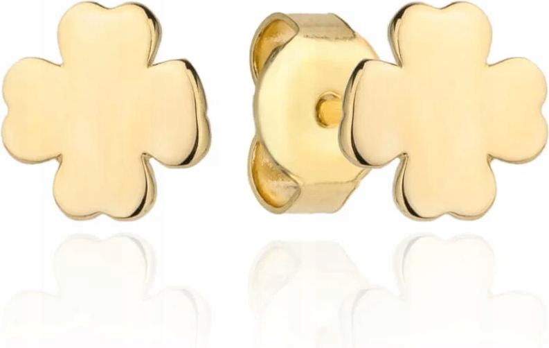 Náušnice zlaté 585 celebrity čtyřlístky na tyči dámské