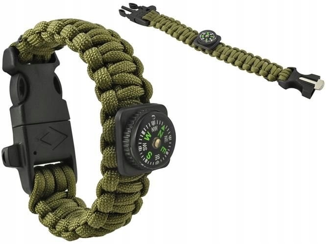 

Bransoletka Paracord Survival 5w1 kompas Krzesiwo