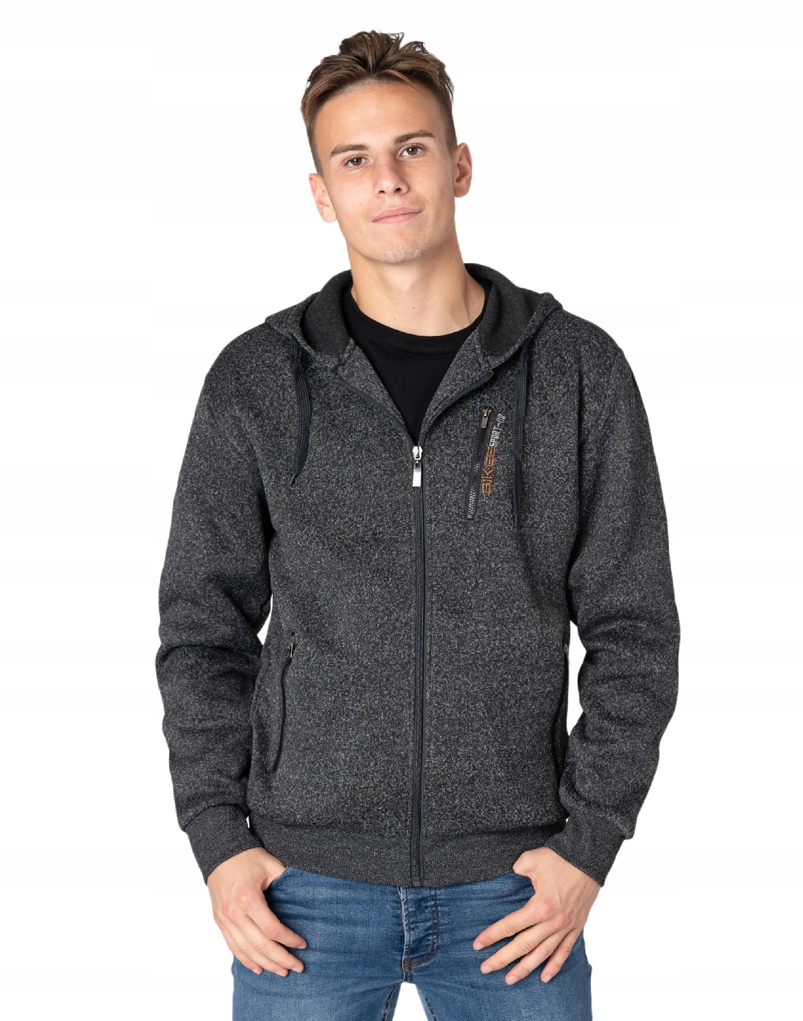 

Ciepła Bluza Męska Rozsuwana z Kapturem 0227-1 XL