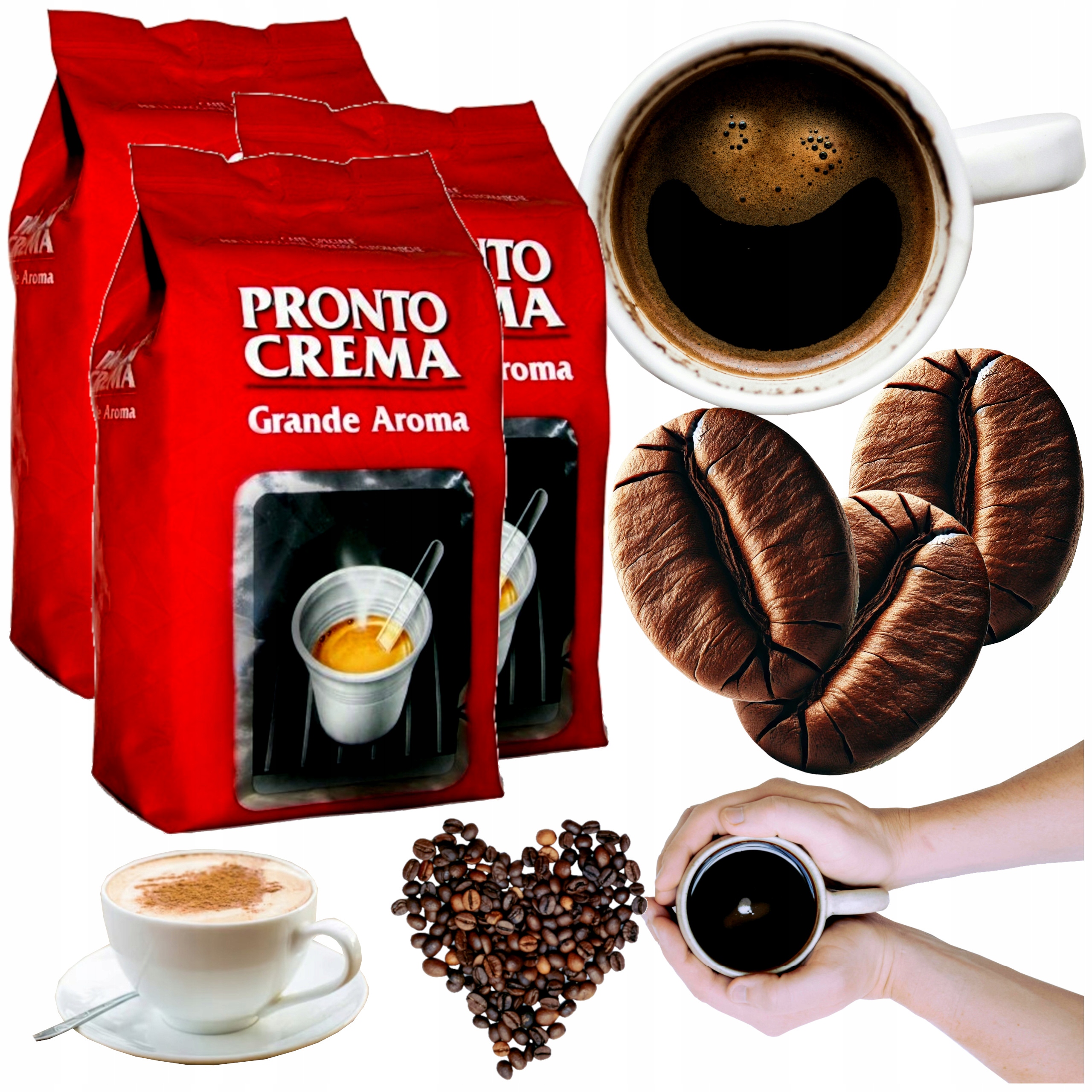 Kawa ziarnista Lavazza 1kg x3 Pronto Crema Grande Aroma mieszana 3x 1000 g