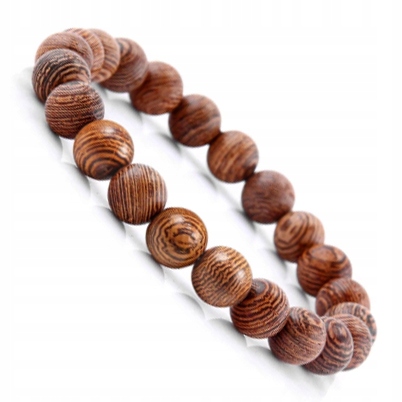 BRANSOLETKA MĘSKA TYBETAŃSKA STYL DREWNO KORALIKI