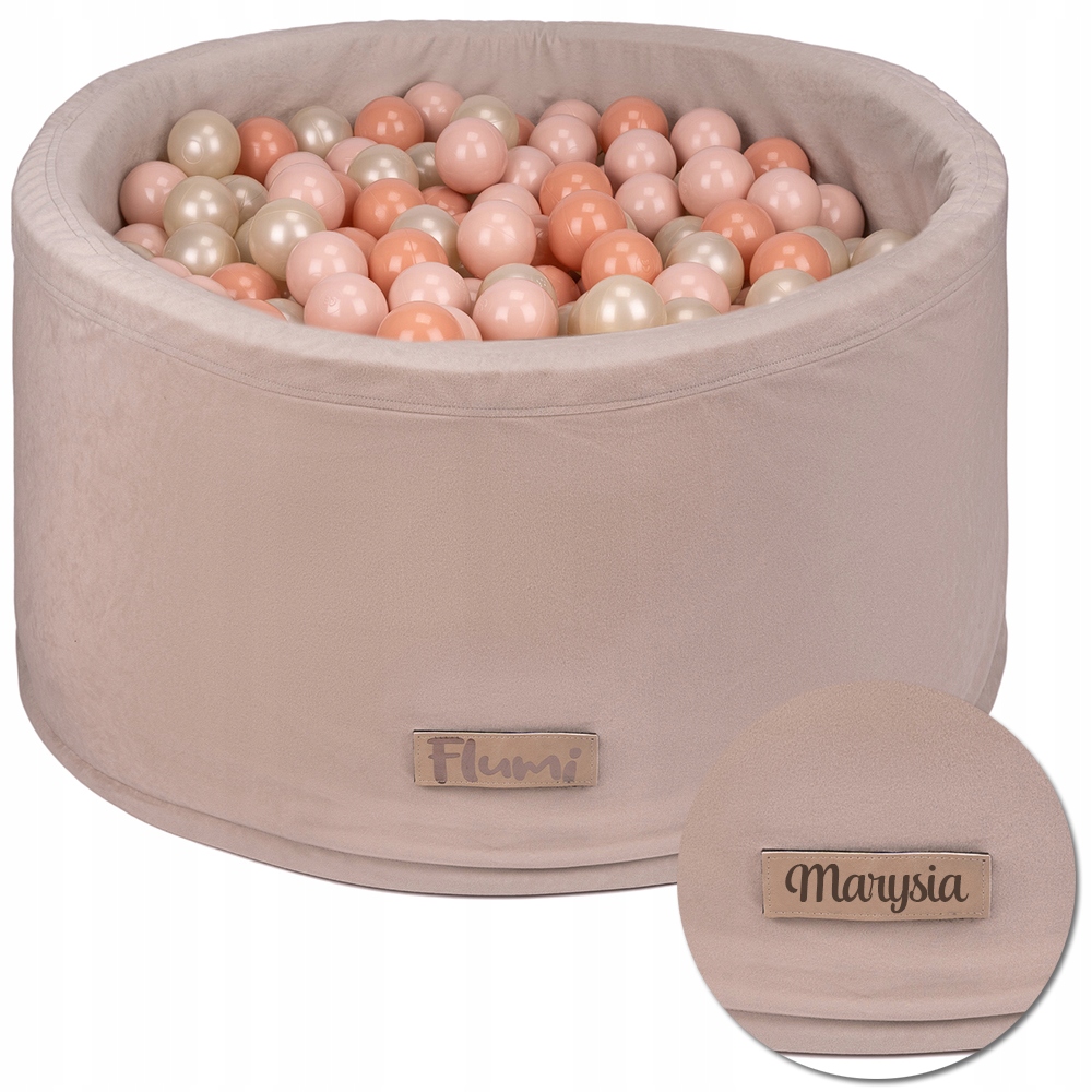 Suchy basen z piłeczkami 90 x 40 cm WYŻSZY 200 kulek + IMIĘ DZIECKA GRATIS