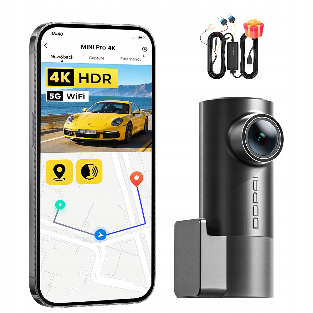 Automobilová Kamera Ddpai Mini Pro 4K Videorekordér WIFI6 Hardwire Kit
