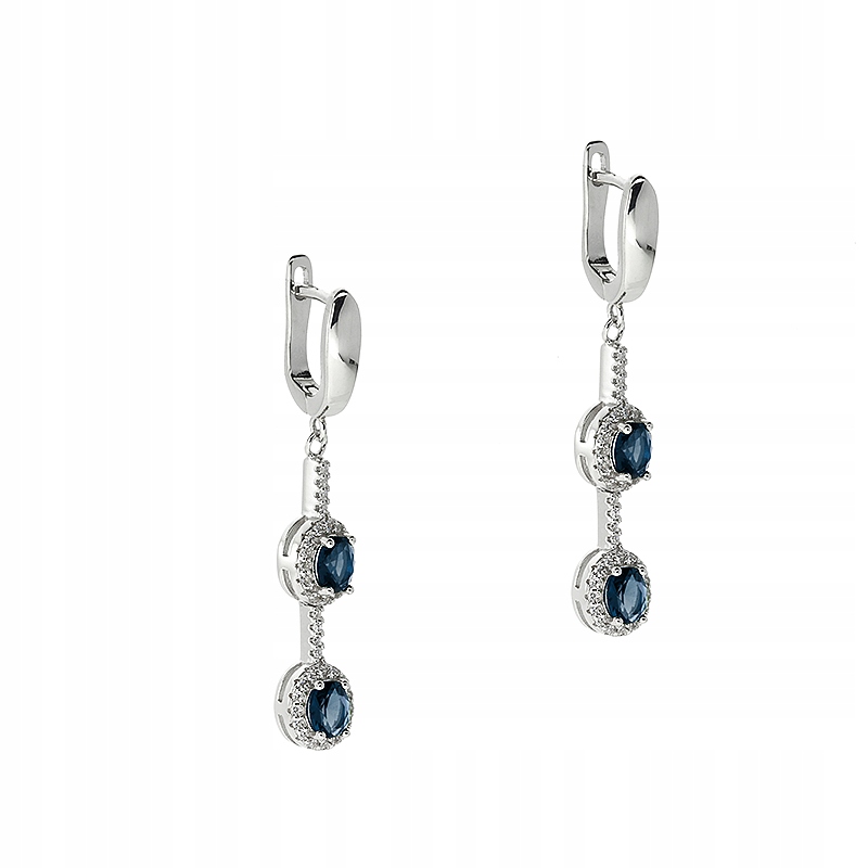 Stříbrné rhodiované náušnice Ag 925 s zirkony KOL0400921