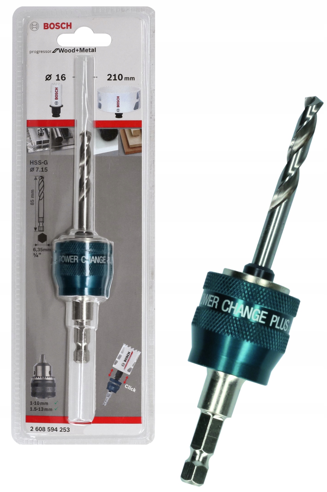 Bosch Adapter Power Change Plus otwornic Progressor wiertło Hss-g 7.15mm