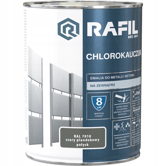 

Rafil Chlorokauczuk Szary Plandekowy Połysk 0,9L