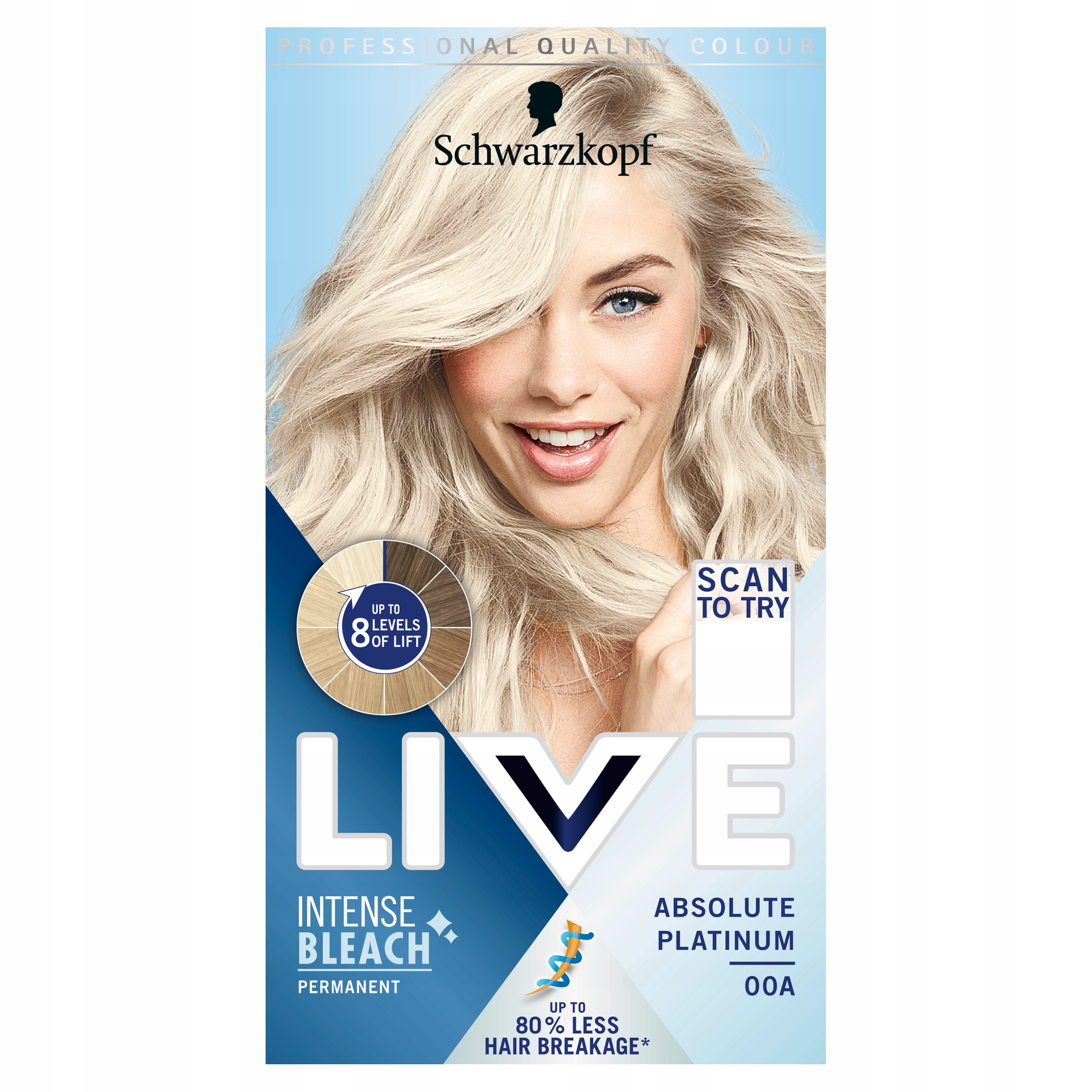 Schwarzkopf Live Intense Bleach zesvětlovač vlasů 00A Absolute Platinum