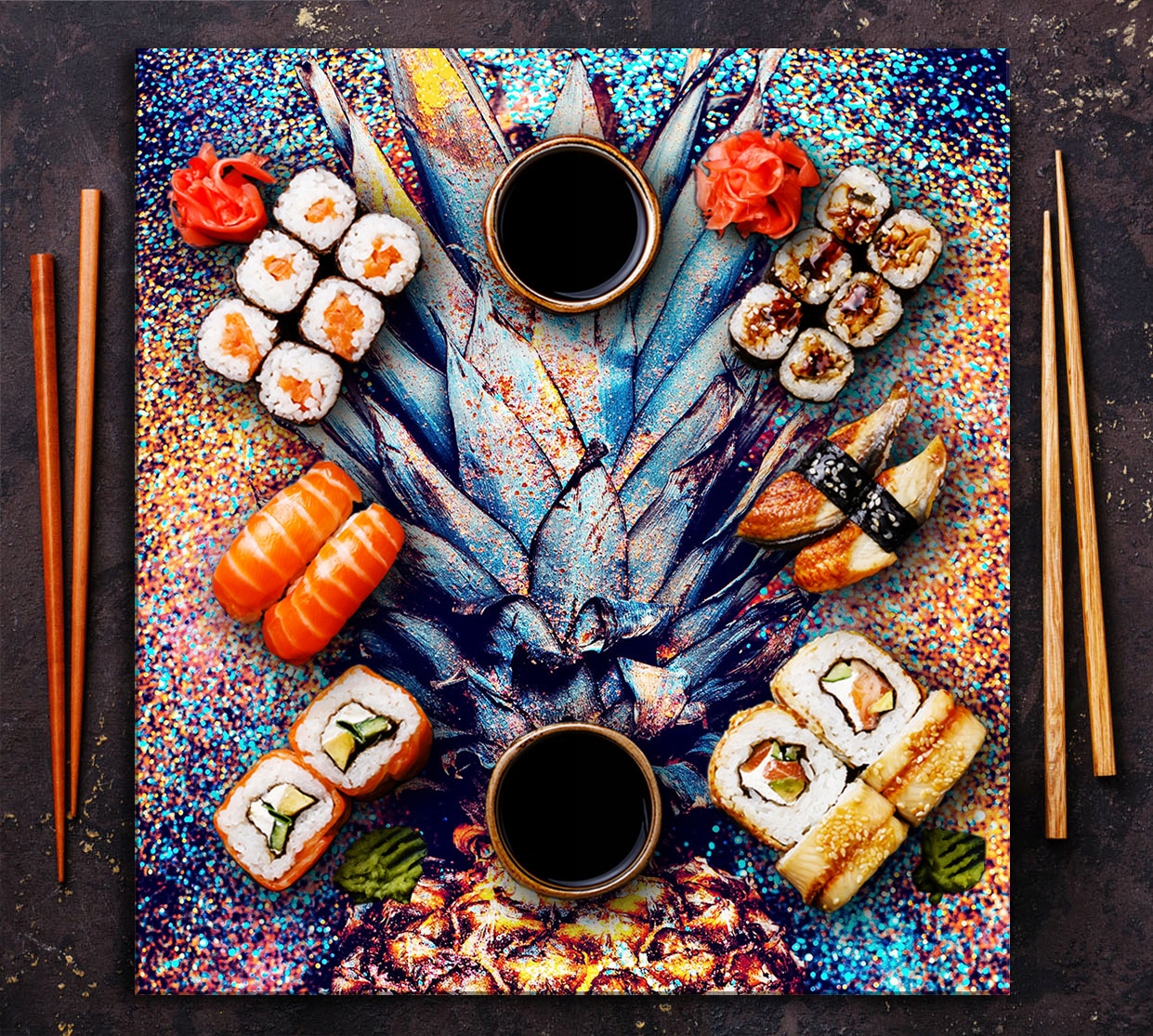 7w1 SZKLANA PŁYTA OCHRONNA PANEL KLEJ 60x65 OWOC Marka TMK ArtDeko