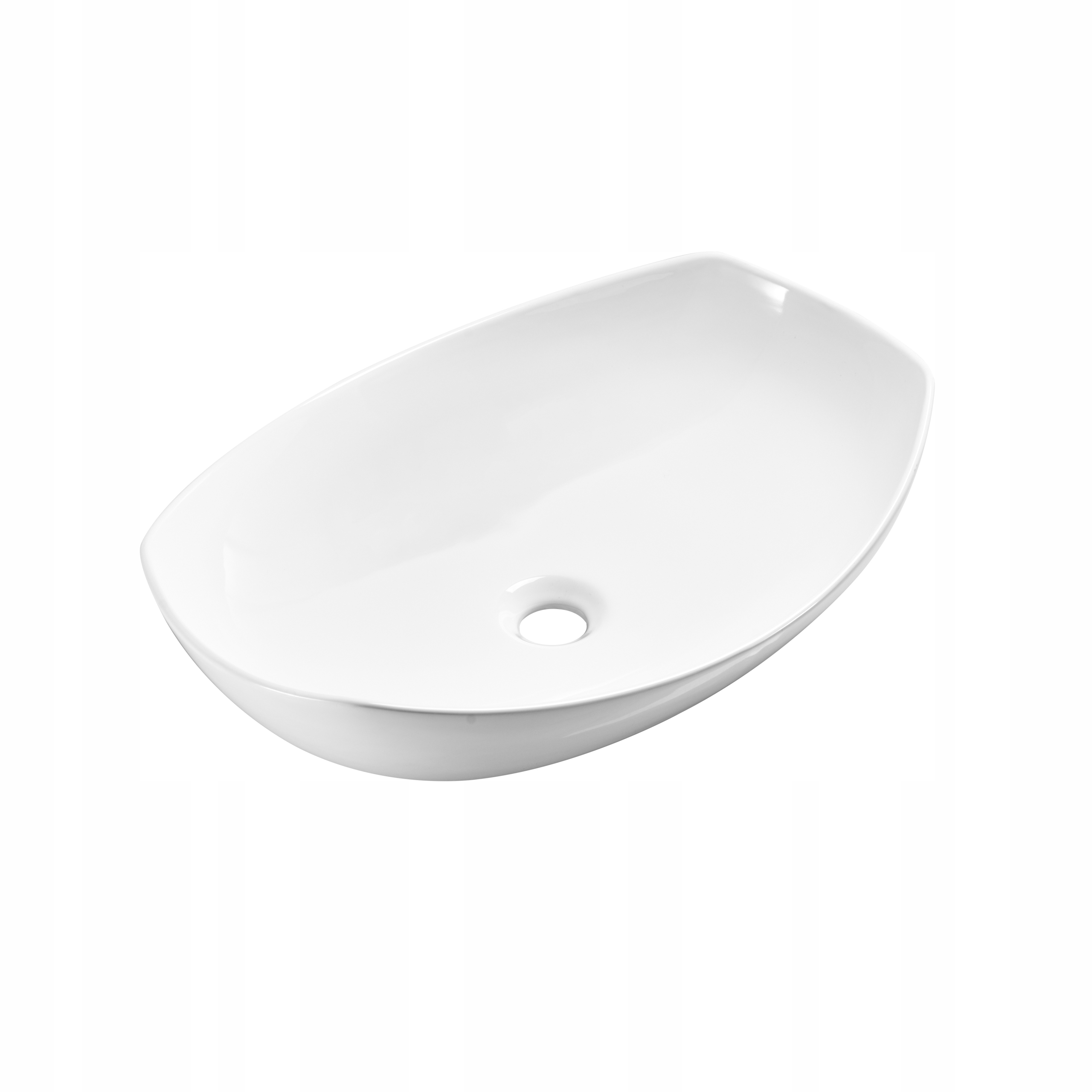 Umyvadlo na desku 55x40x15 bílá oválná/MUSZLA keramická Omeble