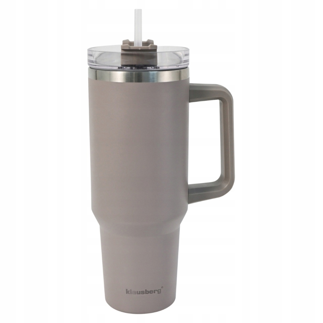 Ocelový Termohrnek Termoska 1100 ml S Rukojetí A Slámkou Klausberg KB-7943