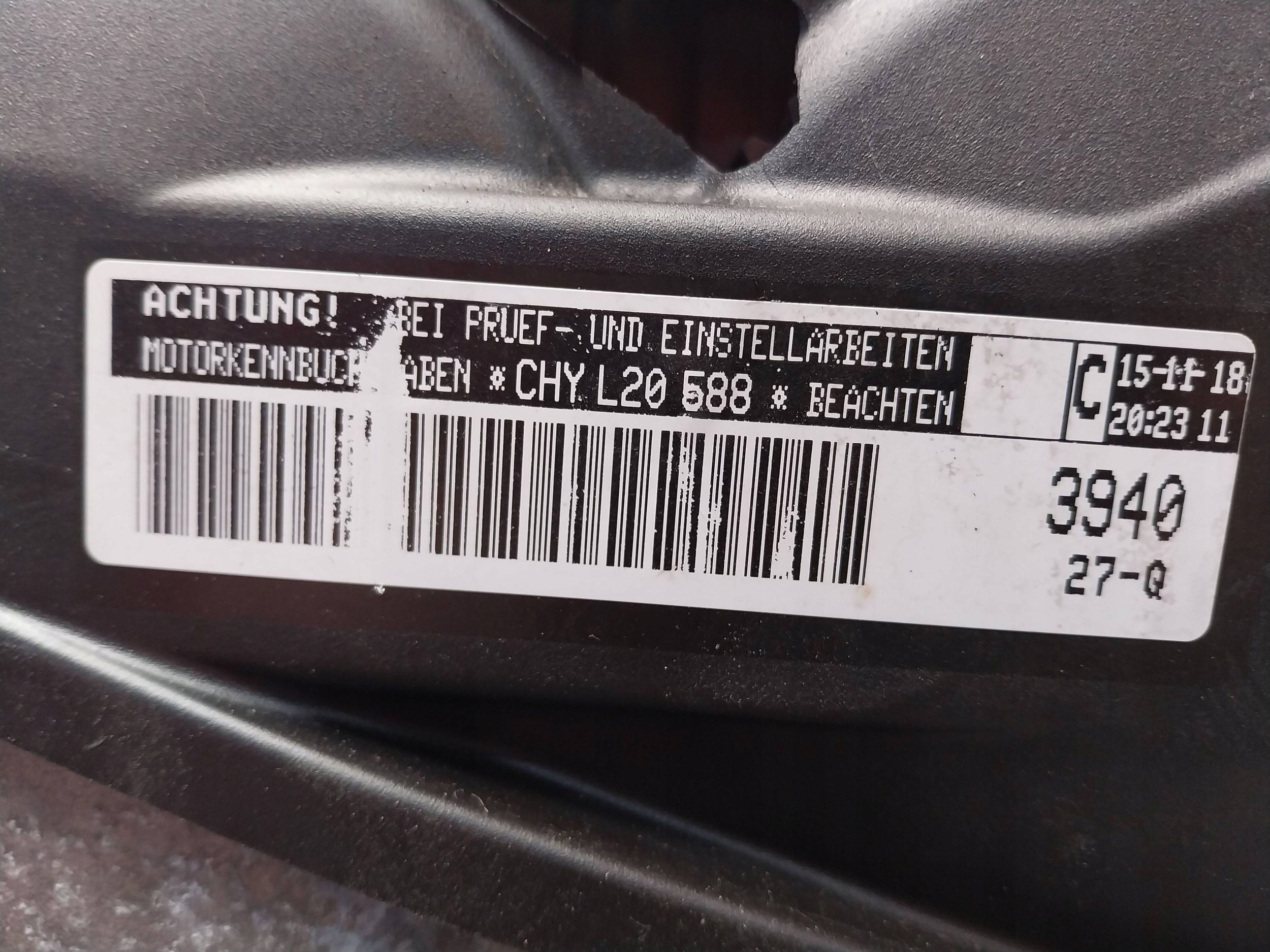engine CHYA SKODA FABIA III VW UP MII CITIGO 1.0 MPI unprotected pillar
