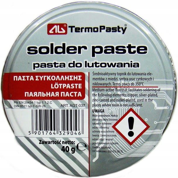 

Pasta Lutownicza Topnik Lutowanie Pobielanie 40g