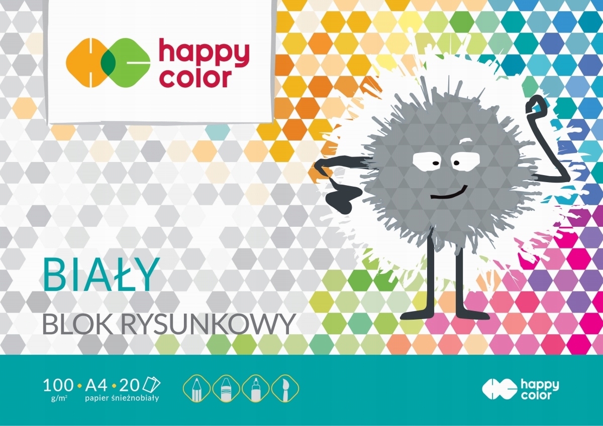 

Blok rysunkowy biały A4 100g 20 ark. Happy Color