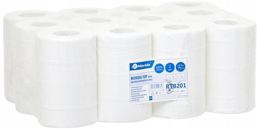 Levně Papírové ručníky v rolích dvouvrstvé Top Mini délka 70 m, 12 rolí/balení