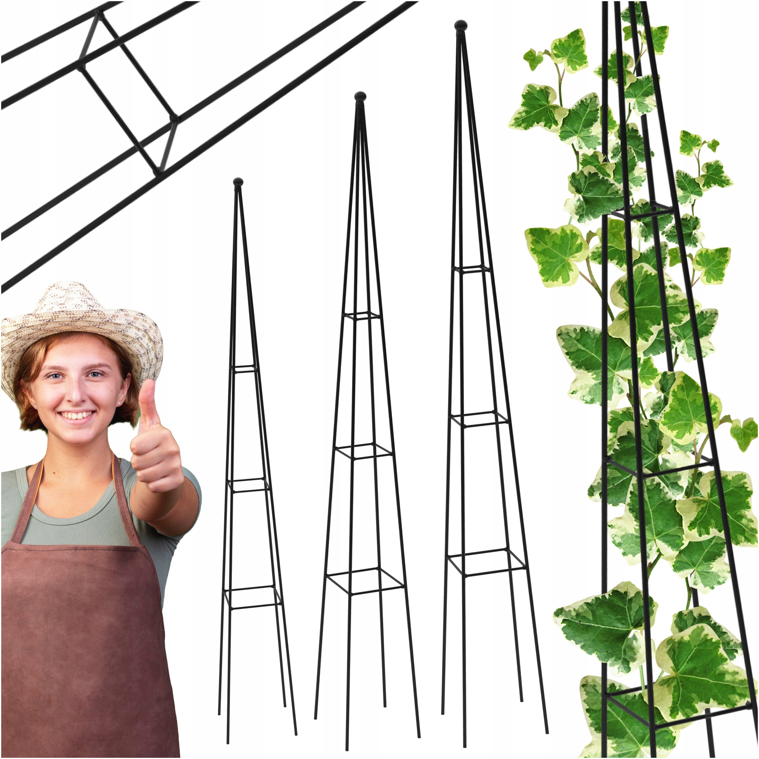 Kovová Záhradná Pergola Na Terasu Pre Popínavé Rastliny, Čierna Oceľ, 150 CM