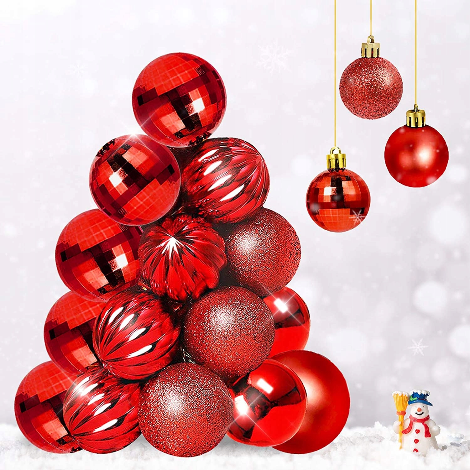 

Bombki Choinkowe Czerwone Nietłukące 6 CM 32 Sztuk