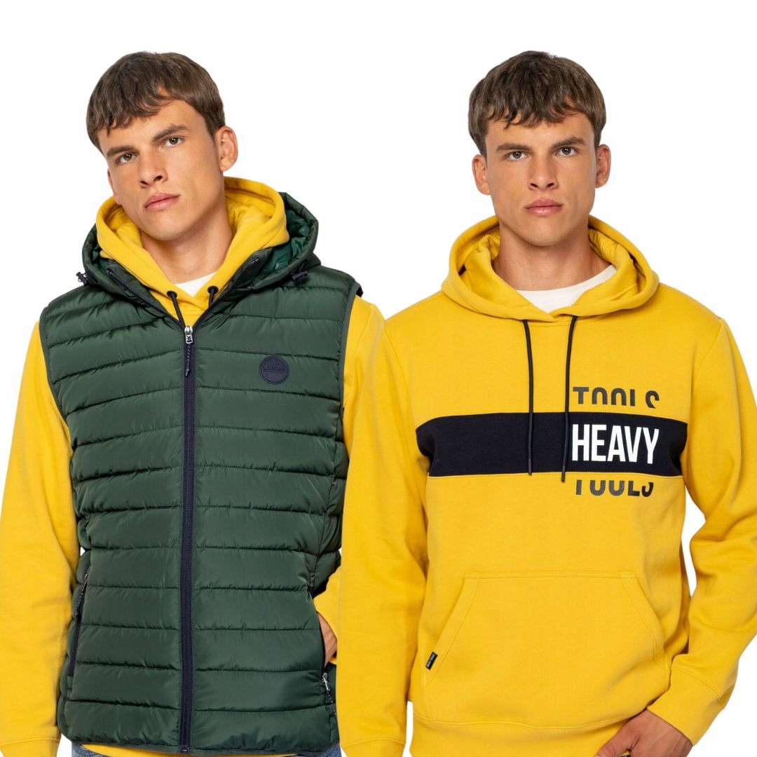 Heavy Tools Komplet Bez Rukávů WANTIW25 Zelená S Mikina Senti Žlutá S