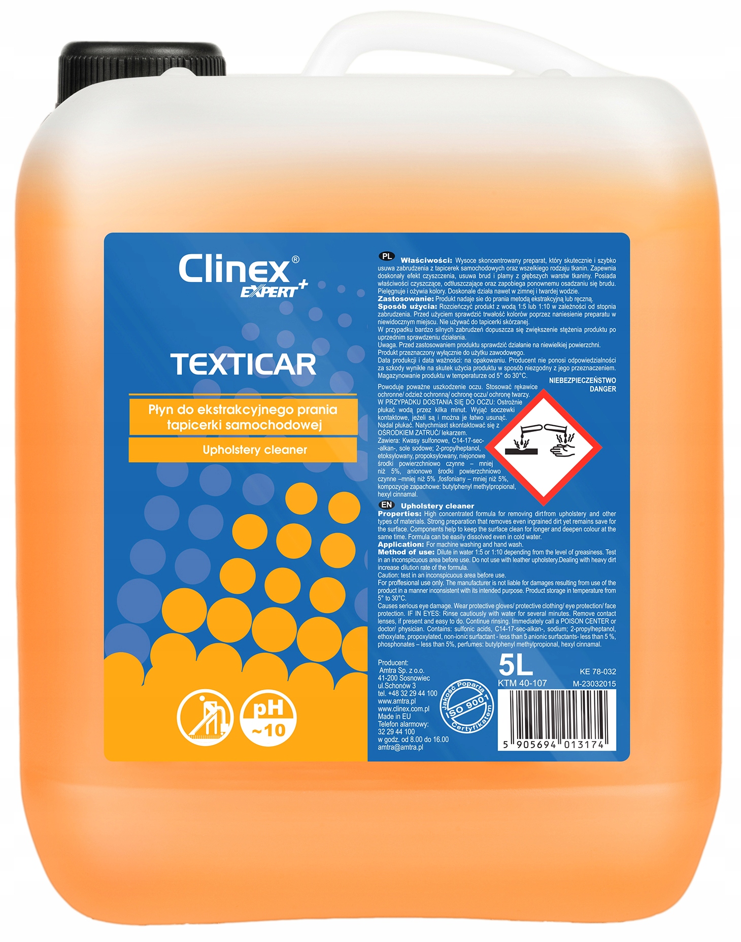 

Clinex Texticar Płyn Do Prania Tapicerki 5L
