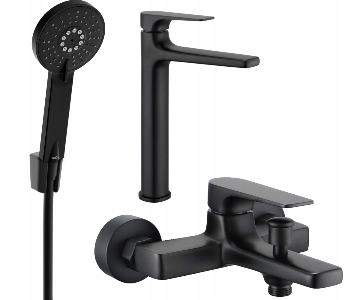 Mexen Lynx R40 vaňová súprava s čiernou povrchovou úpravou, mosadz