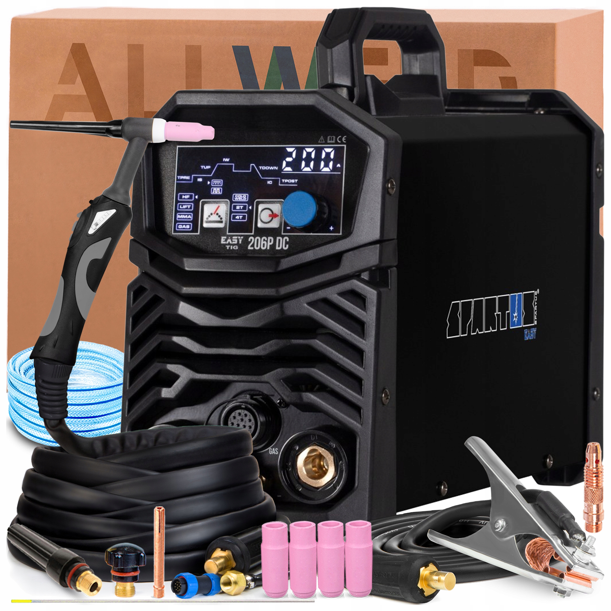 Svářečka Spartus Easytig 206P DC 230V 200A Hf Lift Mma Puls Studené Svařování