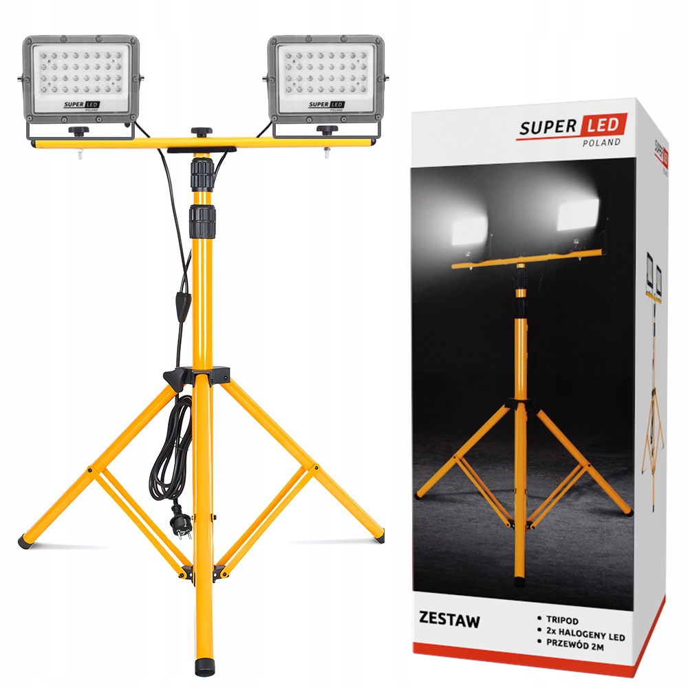 Halogen Led Stativ Stavební reflektor 2x 50W Led 11000 lm kabel