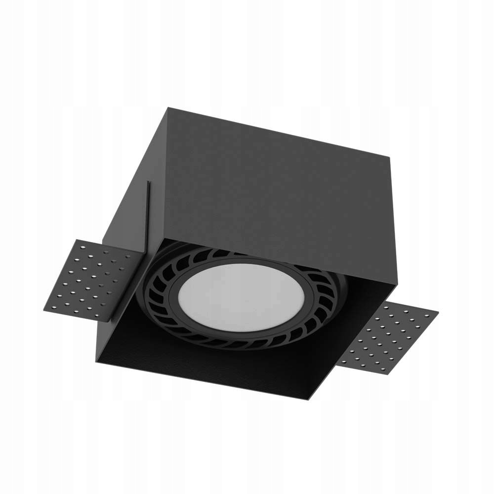 Lampa podomítková bodová černá čtvercová 12 cm očko Brosline